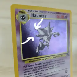BLUE INK BUBBLE DOT ERROR Haunter 6/62 Fossil Holo Rare Unlimited Pokemon Card - Image 1