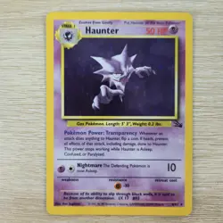 BLUE INK BUBBLE DOT ERROR Haunter 6/62 Fossil Holo Rare Unlimited Pokemon Card - Image 2