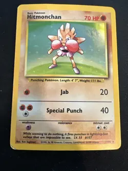 1999 Base Set Vintage Pokemon 2 Card Lot: Holo 1st Edition Machamp & Hitmonchan - Image 4