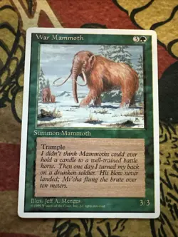 Mtg Magic Alternate 4th Edition War Mammoth Misprint Alignment Error Card - Image 1