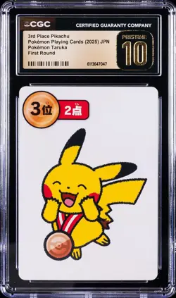 2025 POKEMON PLAYING CARDS JAPANESE 3RD PLACE PIKACHU CGC 10 PRISTINE - Image 1