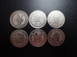Pokemon Card Meiji Promo Battle Coin Silver x6 Farfetch'd Clefairy etc#6077 PLAY - Image 1