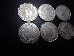 Pokemon Card Meiji Promo Battle Coin Silver x6 Farfetch'd Clefairy etc#6077 PLAY - Image 2