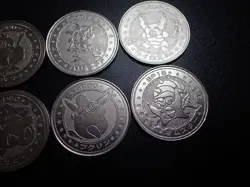 Pokemon Card Meiji Promo Battle Coin Silver x6 Farfetch'd Clefairy etc#6077 PLAY - Image 3