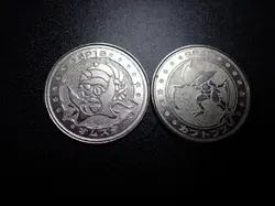 Pokemon Card Meiji Promo Battle Coin Silver x2 Omastar & Kabutops #6100 PLAY - Image 1