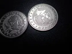 Pokemon Card Meiji Promo Battle Coin Silver x2 Omastar & Kabutops #6100 PLAY - Image 3
