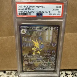 Pokemon Alakazam EX TCG Scarlet Violet-151 Holo Full Art Card 201/165 PSA 10 - Image 1