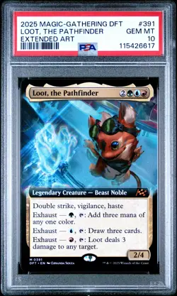 2025 MTG AETHERDRIFT EXTENDED ART #0391 LOOT, THE PATHFINDER PSA 10 - Image 1