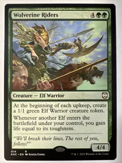 Wolverine Riders NM KHC Kaldheim Mtg Magic Gathering Edh Elf Commander Morcant - Image 1