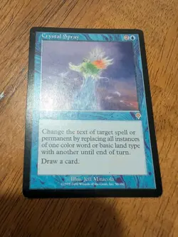 Crystal Spray Magic The Gathering 2000 Instant Blue Jeff Miracola LP/MP Rare - Image 1