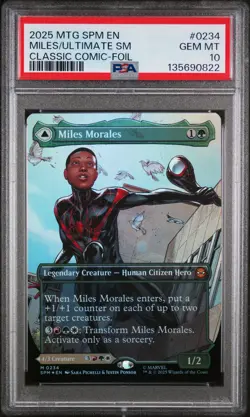 2025 MTG MARVEL'S SPIDER-MAN #0234 MILES MORALES/ULTIMATE SPIDER-MAN PSA 10 - Image 1