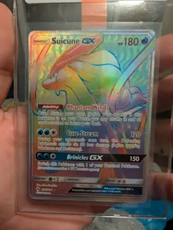 Pokemon Suicune GX Secret Rare Full Art 220/214 Sm-Lost Thunder Holo NM - Image 1