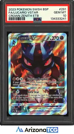 Pokemon 2023 Lucario VSTAR SWSH291 Full Art Promo Crown Zenith ETB GEM MT PSA 10 - Image 1