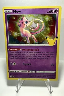 Mew Holo 11/25 Celebrations Pokemon TCG Single Card English NM - Image 1
