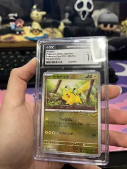 Pokemon 2023 Pikachu 025/165 Poke Ball Reverse Holo 151 Japanese GEM MT CGC 10 - Image 3
