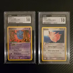 CGC 10 Pokemon Slab Lot – Clefable EX Unseen Forces + Misdreavus EX Legend Maker - Image 1