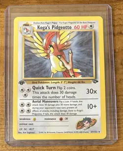 Pokemon TCG Koga’s Pidgeotto #27/132 Gym Challenge Non Holo 1st Edition - Image 1