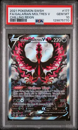 Galarian Moltres V 177 PSA 10 TCG Chilling Reign POKEMON TCG - Image 1
