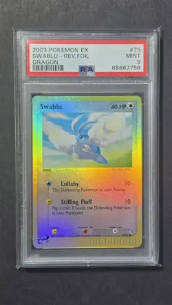 PSA 9 Swablu 2003 EX Dragon 75/97 Reverse Holo Foil Pokemon POP 29 Mint - Image 1