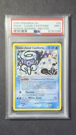 PSA 9 Snow Cloud Castform #25 2004 EX Hidden Legends Reverse Holo Pokemon - Image 1
