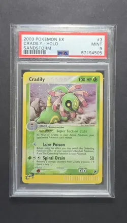 PSA 9 Cradily 2003 EX Sandstorm 3/100 Holo Foil Pokemon POP 128 Mint - Image 1