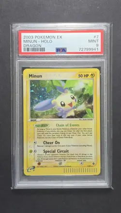 PSA 9 Minun 2003 EX Dragon 7/97 Holo Foil Pokemon Mint POP 116 - Image 1