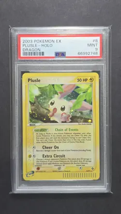 PSA 9 SWIRL Plusle 2003 EX Dragon 8/97 Holo Foil Pokemon Mint POP 111 - Image 1