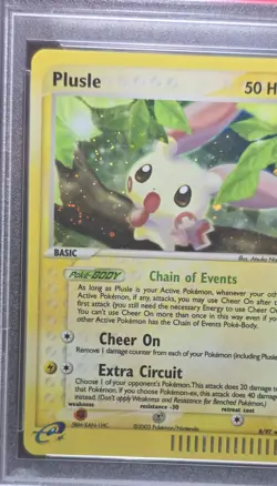 PSA 9 SWIRL Plusle 2003 EX Dragon 8/97 Holo Foil Pokemon Mint POP 111 - Image 2