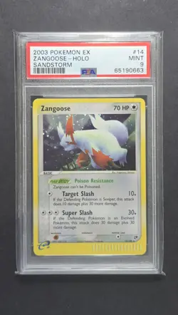 PSA 9 Zangoose 2003 EX Sandstorm 14/100 Holo Foil Pokemon POP 78 Mint - Image 1