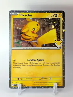 Pokemon Day 30th Anniversary - Pikachu 051 /162 Stamped 2026 Promo NM WITH SWIRL - Image 1