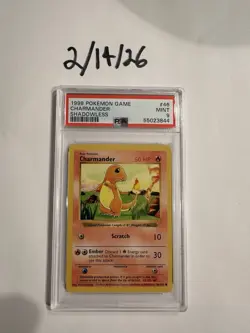 Pokemon Base Set Shadowless Charmander PSA 9 46/102 1999 English - Image 1