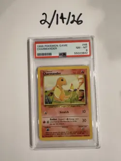 Pokemon Base Set Charmander PSA 8 46/102 1999 Regular Common - Image 1