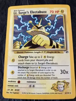 Pokemon - Lt. Surge's Electabuzz #6/132 - Gym Heroes Unlimited - Holo Rare - NM - Image 1
