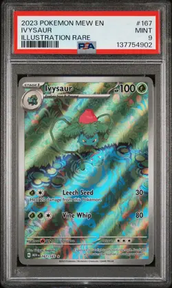 2023 POKEMON MEW EN-151 ILLUSTRATION RARE #167 IVYSAUR PSA 9 - Image 1