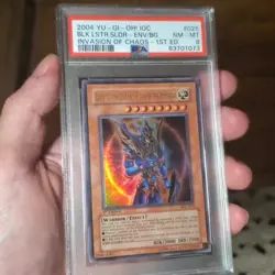 YuGiOh Black Luster Soldier Envoy of the Beginning IOC-025 1st PSA 8 NM-MT - Image 2