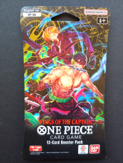 One Piece WINGS OF THE CAPTAIN English Sleeved Booster Pack Sealed 12-Cards OP06 - Image 1