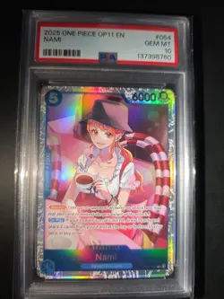 2025 One Piece Nami (054) OP11-054 A Fist of Divine Speed Foil - PSA 10 Gem Mint - Image 1