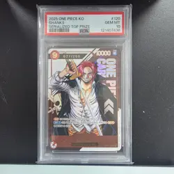 2025 One Piece Korean Shanks Serialized Top Prize OP01-120 PSA 10 "77/200" - Image 1