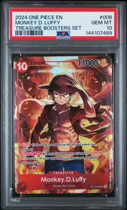 2024 ONE PIECE PROMOS TREASURE BOOSTERS SET #006 MONKEY D. LUFFY PSA 10 - Image 1