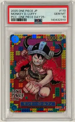 2025 One Piece Monkey D. Luffy #P-110 One Piece Day Promo PSA 10 Gem Mint - Image 1
