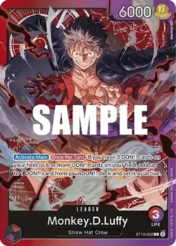 One Piece Monkey.D.Luffy - ST10-002 - L - Foil, Near Mint Starter Deck 10: Ultra - Image 1