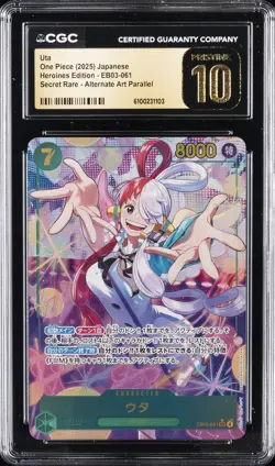 2025 ONE PIECE JAPANESE HEROINES EDITION ALT ART #EB03-061 UTA CGC 10 PRISTINE - Image 1