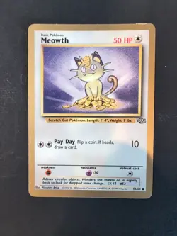 Meowth | 56 / 64 | Jungle | Gold Border Promo | Pokemon Card | MP - Image 1