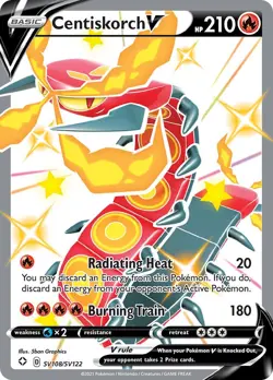 Centiskorch V SV108/SV122 Shiny Holo Shining Fates: Shiny Vault Pokemon Card - Image 1