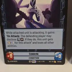 Star Wars Unlimited Condemn Rare 38/264 Card Lot (2 Cards) Secrets Of Power - Image 2