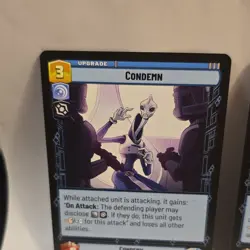 Star Wars Unlimited Condemn Rare 38/264 Card Lot (2 Cards) Secrets Of Power - Image 3
