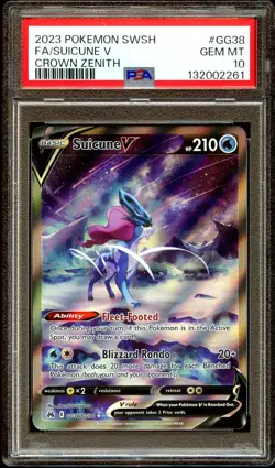 PSA 10 GEM MINT Suicune V GG38/GG70 GALARIAN GALLERY HOLO Pokemon Card 261 - Image 1