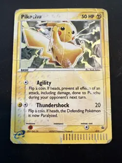 Pokemon TCG Pikachu Holo E-reader Black Star Promo Card #012 DMG Lot x2 - Image 5