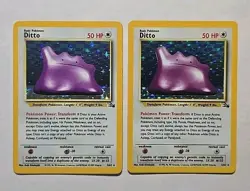 X2 Pokemon TCG Ditto Fossil Unlimited Holo Rare Card 3/62 - LP - Image 1