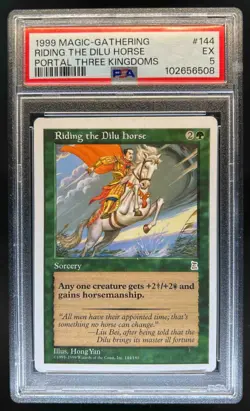 1999 Magic: The Gathering Portal Three Kingdoms Riding Dilu Horse #144 PSA 5 - Image 1